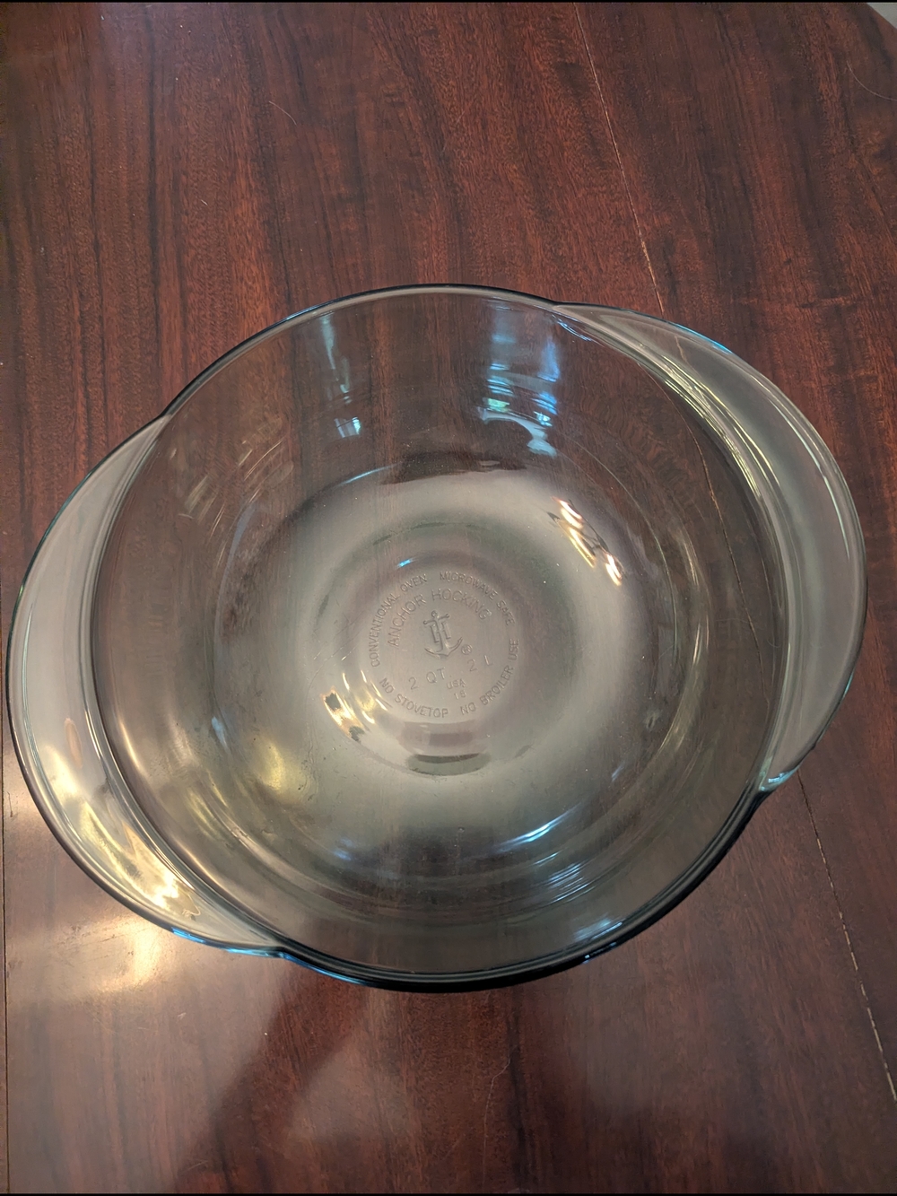 Vintage Anchor Hocking 2qt Green Glass Casserole Dish Round Bowl 9.5” No Lid